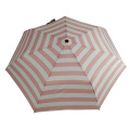 mini guarda-chuva cor-de-rosa de três dobrável aberto à mão para senhora